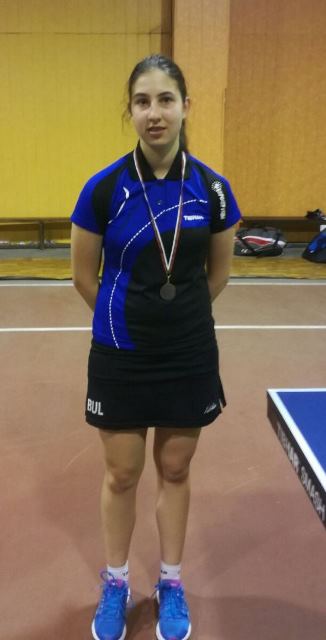 Спортният талант Калина Христова ще се бори за призово класиране на турнира по тенис на маса в Белград