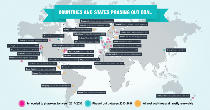 Грийнпийс: 23 държави и региони със собствено управление се отказват от въглищата