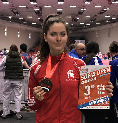 Спортният талант Радина Борисова с бронз при девойките от G1 на София по таекуондо