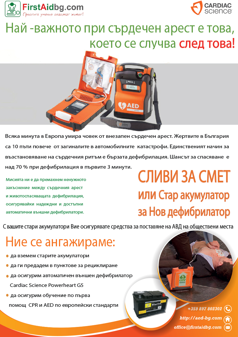 Дарение на автоматичен външен дефибрилатор за СУ „Св.Климент Охридски”