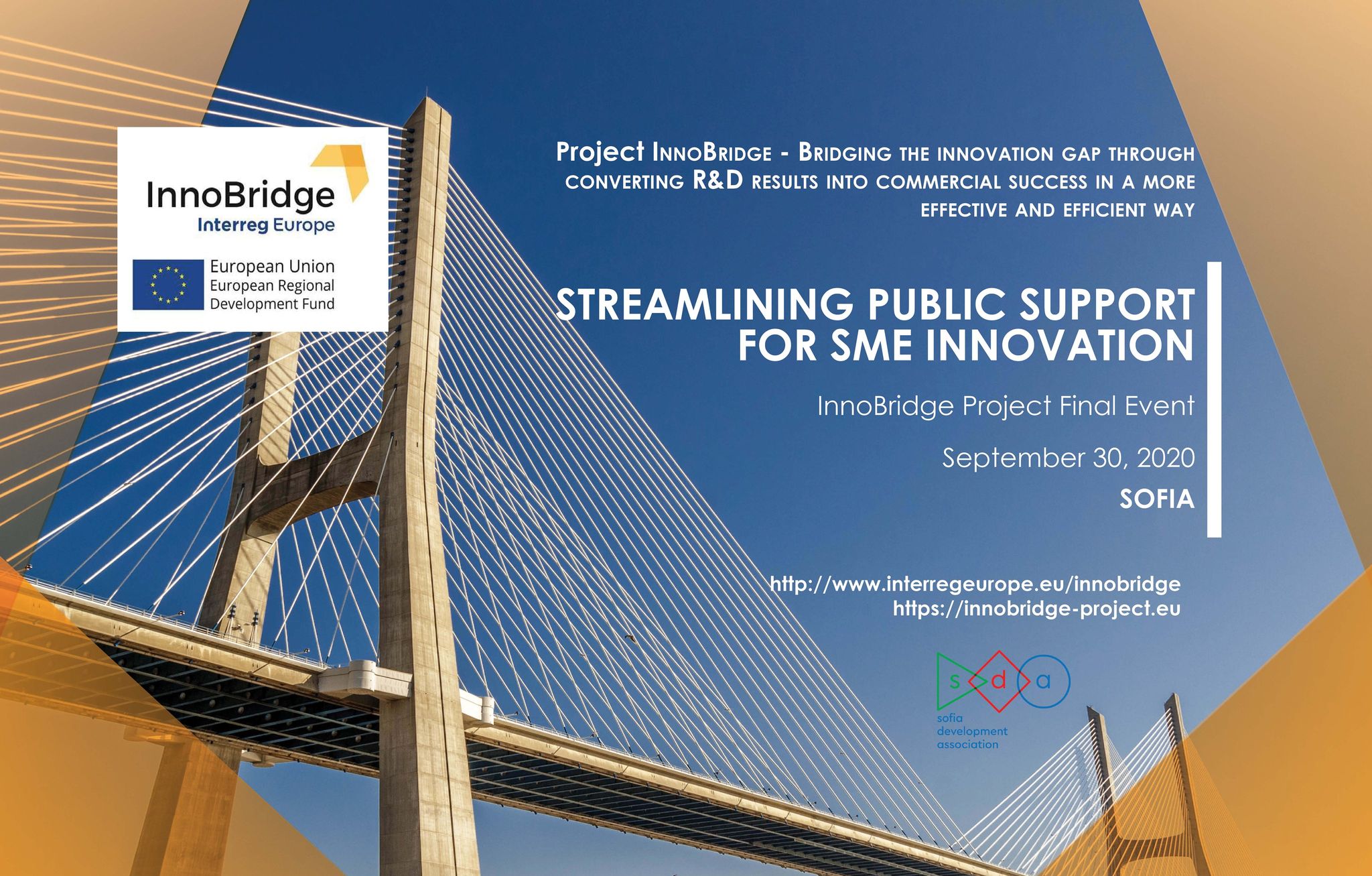 Асоциация за развитие на София ви кани да вземете участие във финалното ИноБридж събитие: „Streamlining Public Support for SME